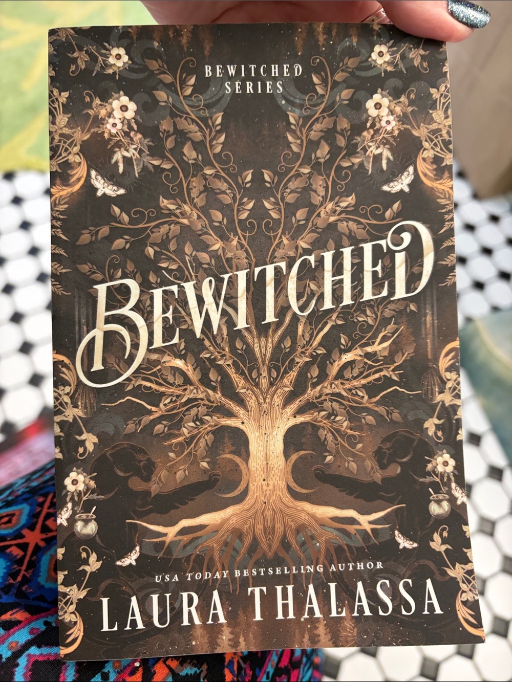 Bewitched paperback by Laura Thalassa — Gold and Black Hardcover/Book